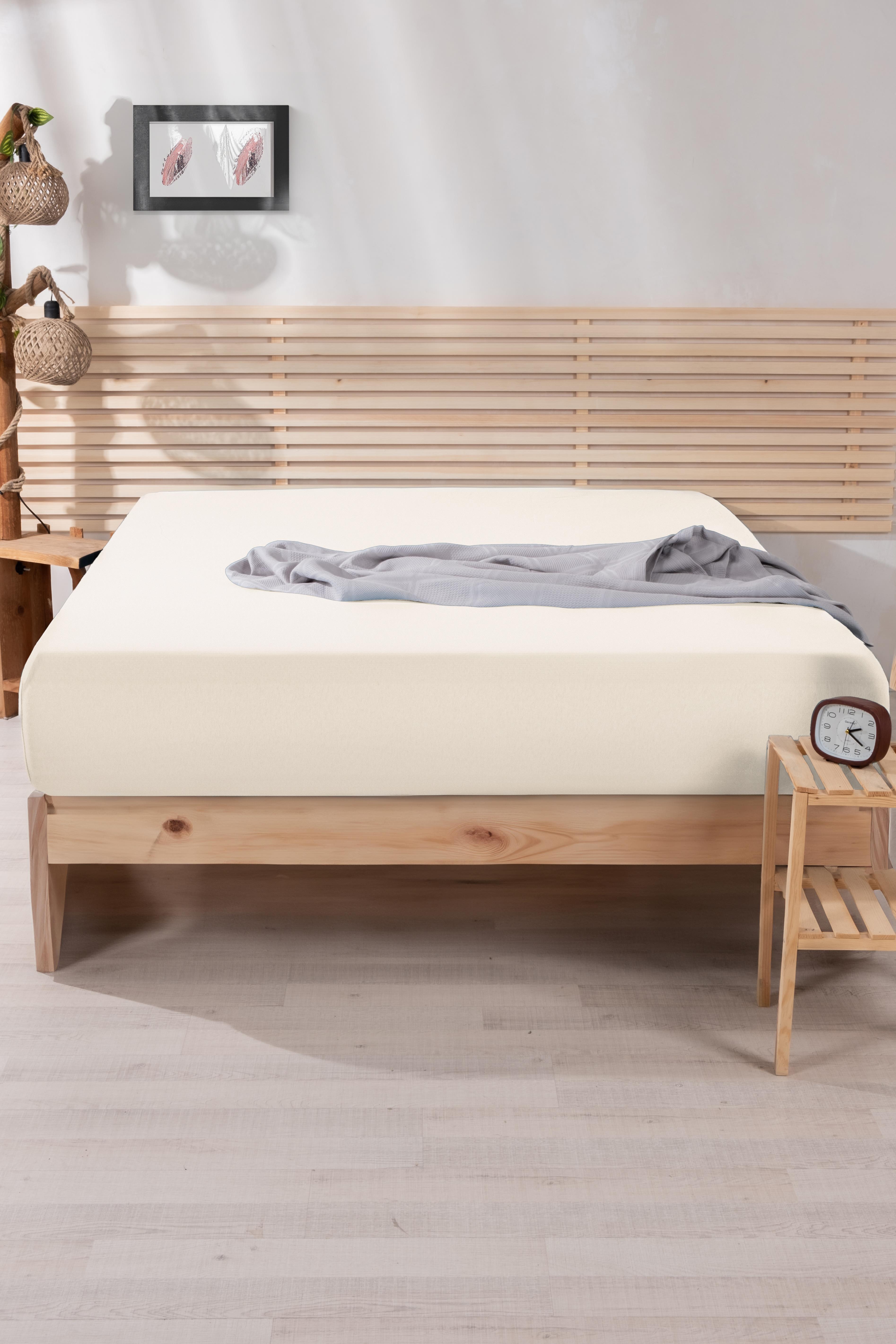 Nordqueen Ranforce %100 Pamuk Tek Kişilik 100*200 Lastikli Çarşaf V1 Ekru