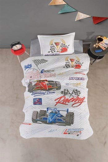 Clasy Ranforce %100 Pamuk Tek Kişilik Dört Mevsim Set Speed Time V1  Gri