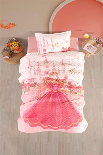 Clasy Ranforce %100 Pamuk Tek Kişilik Dört Mevsim Set Winter Princess V1  Pudra