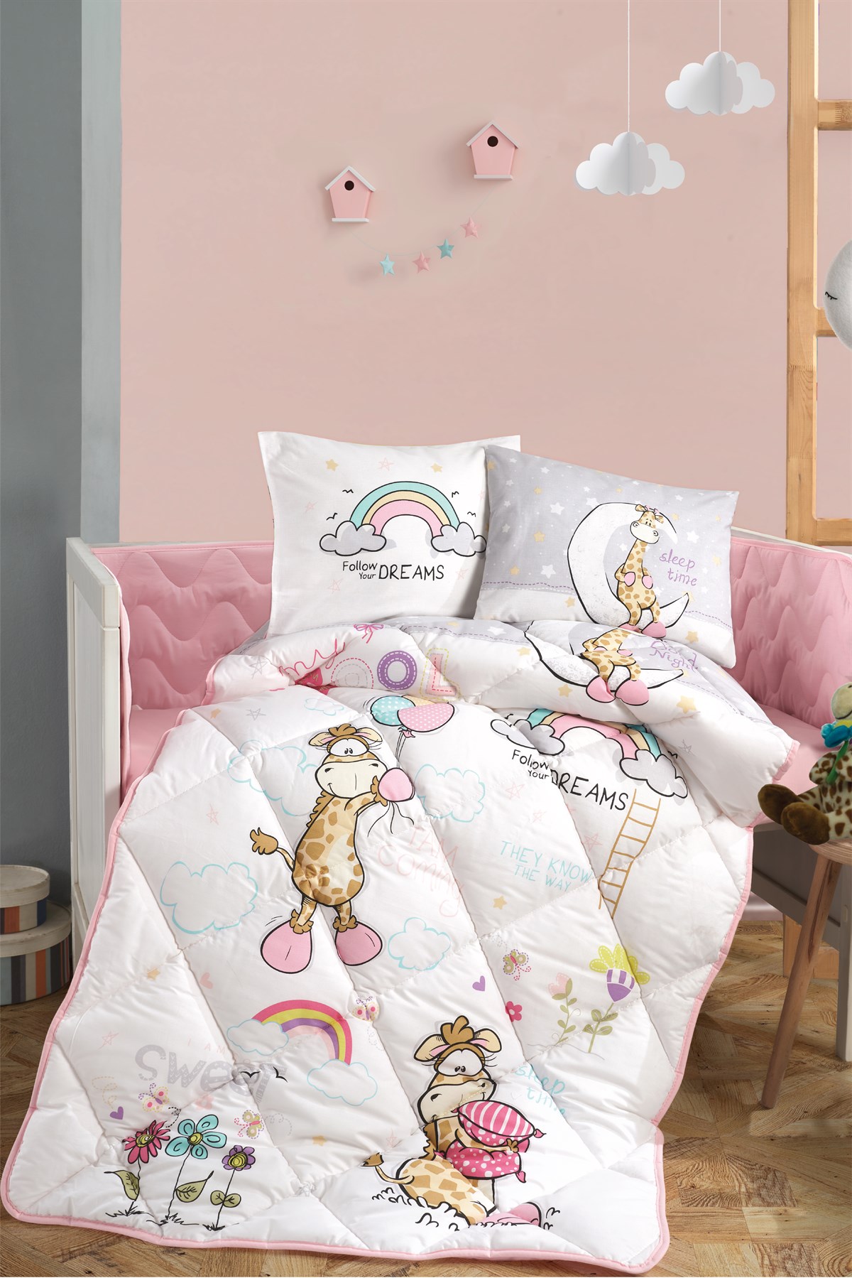 Clasy Ranforce %100 Pamuk Bebek Uyku Seti Sleep Time V1 Pembe
