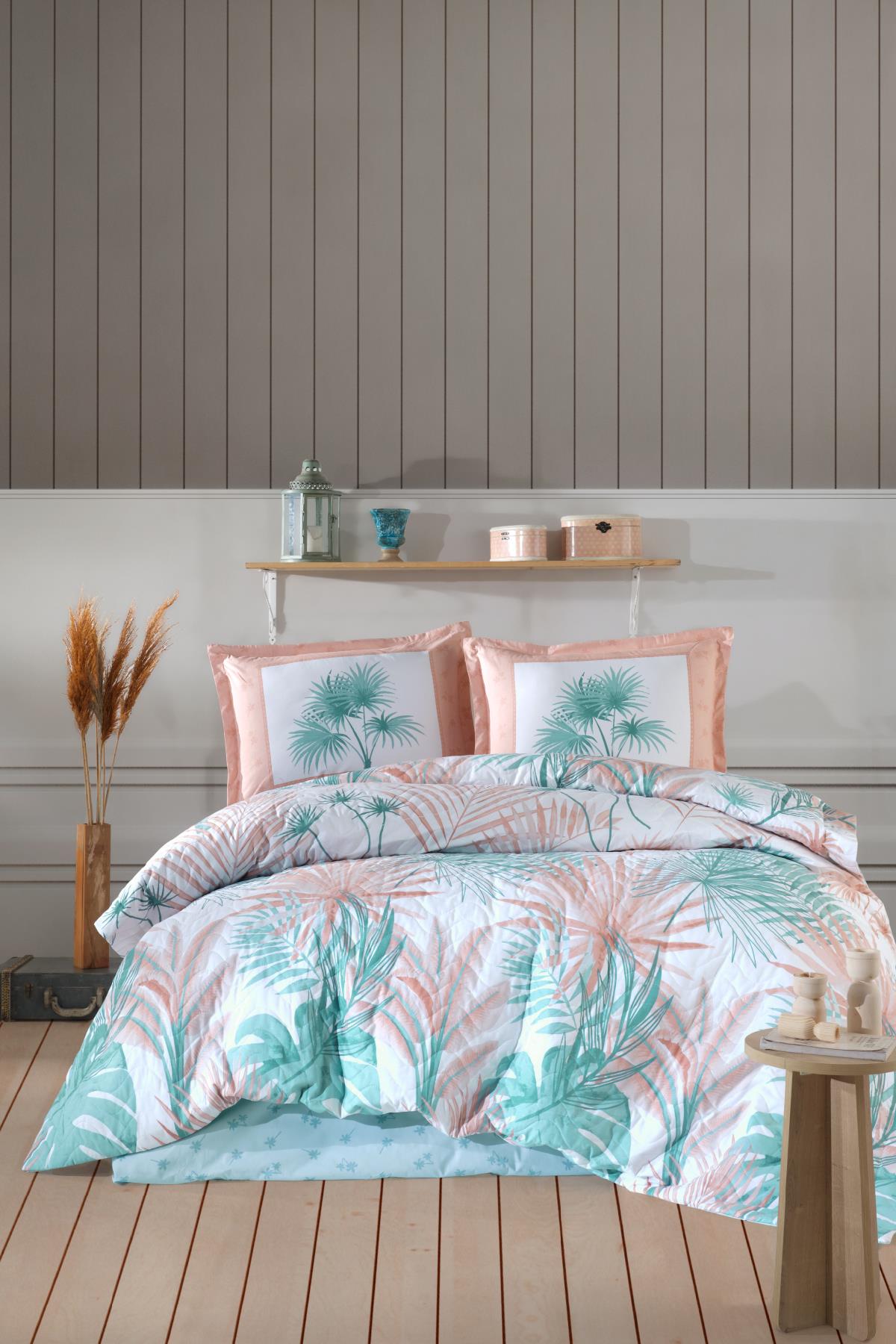 Clasy Ranforce %100 Pamuk Tek Kişilik Dört Mevsim Set Sone V1 Mint