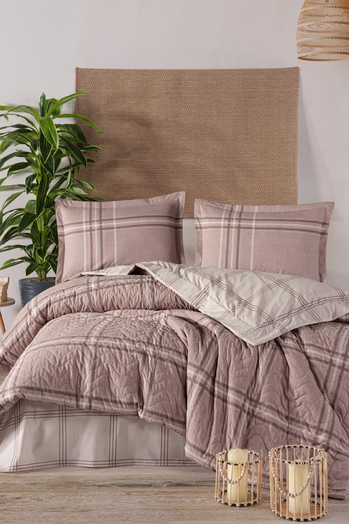 Clasy Ranforce %100 Pamuk Tek Kişilik Dört Mevsim Set Capella V2 Kahve