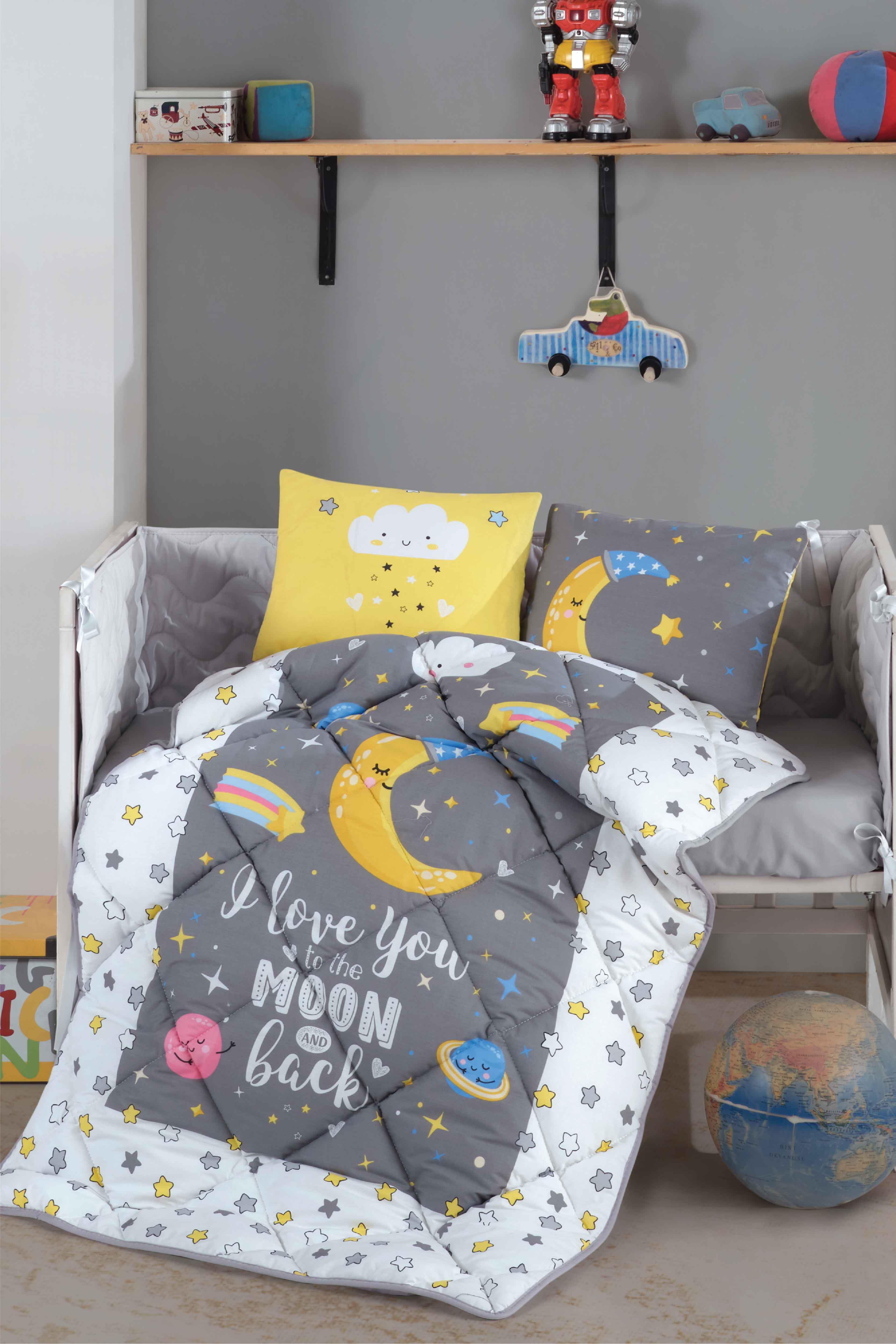 Clasy Ranforce %100Pamuk Bebek Uyku Seti Luna V1 Gri