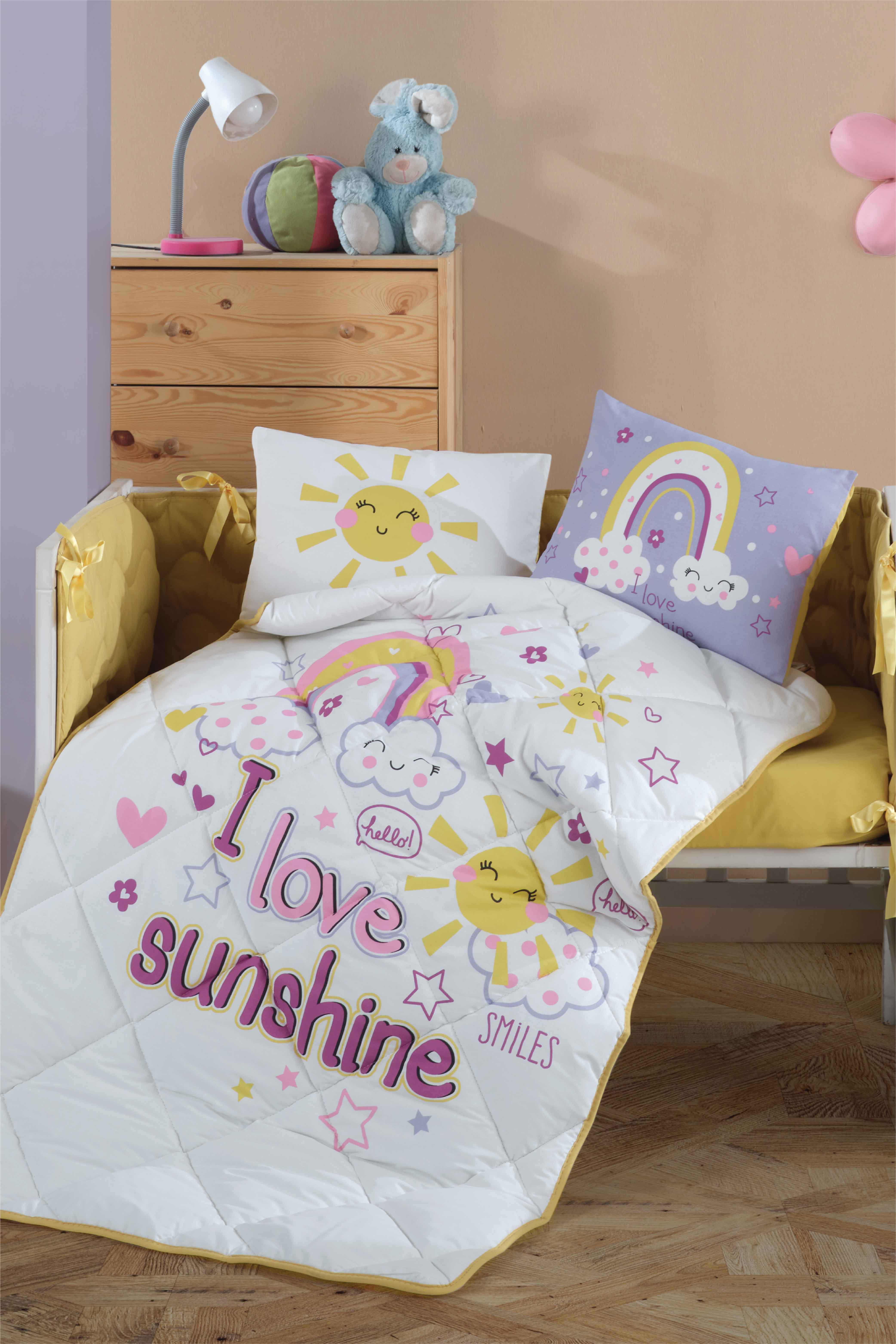 Clasy Ranforce %100Pamuk Bebek Uyku Seti Sun Love V1 Sarı