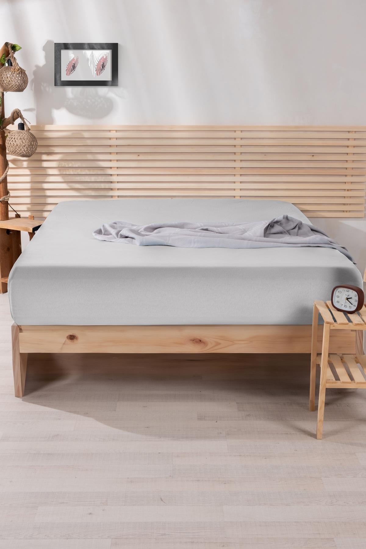 Nordqueen Ranforce %100 Pamuk Tek Kişilik 120*200 Lastikli Çarşaf V1 Gri