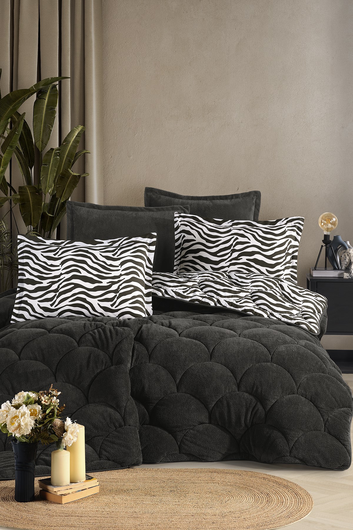 Nordqueen Wellsoft Battal Boy (King Size) Çift Taraflı Uyku Seti 240x200 cm Zebra