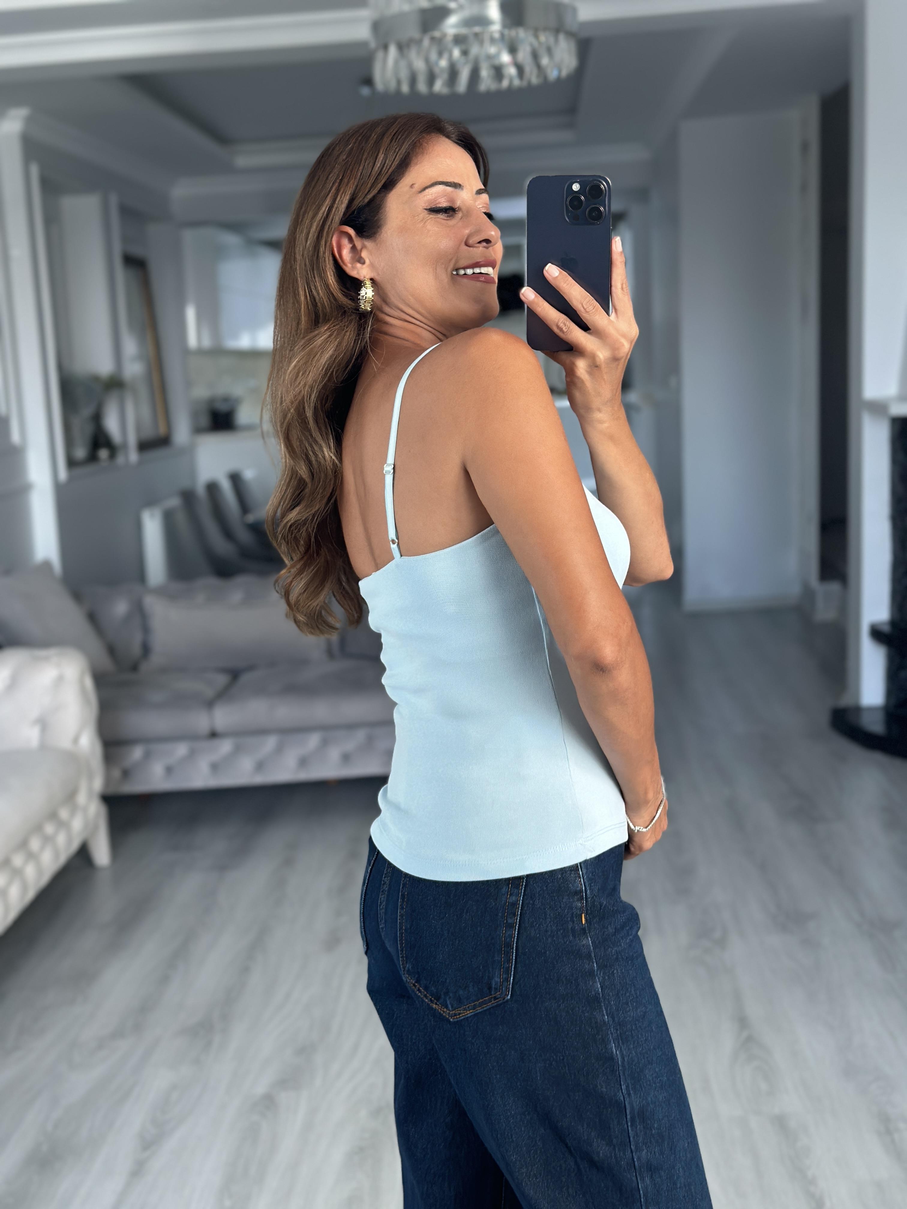  Bebe Mavi Ayarlanabilir Askılı Kadın Atlet Body