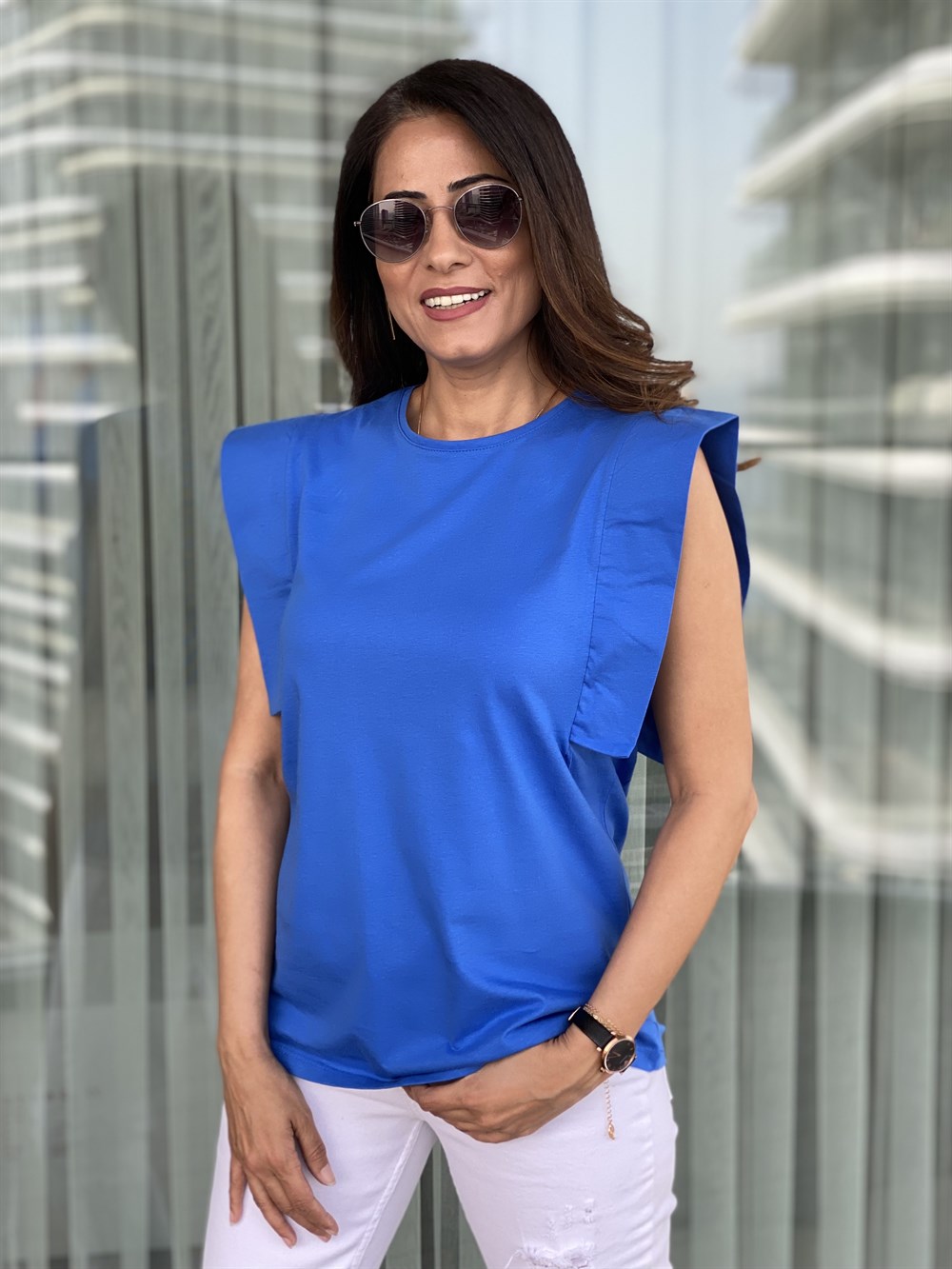  Saks Vatka Görünümlü T-Shirt