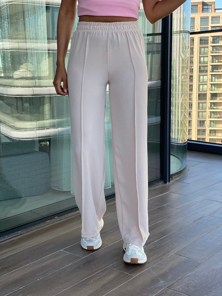 Bej Önü Dikişli Aerobin Pantolon