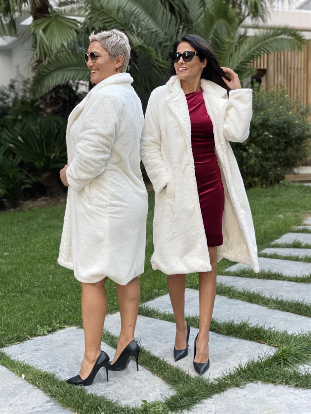 Beyaz İthal Tavşan Kadın Kaban