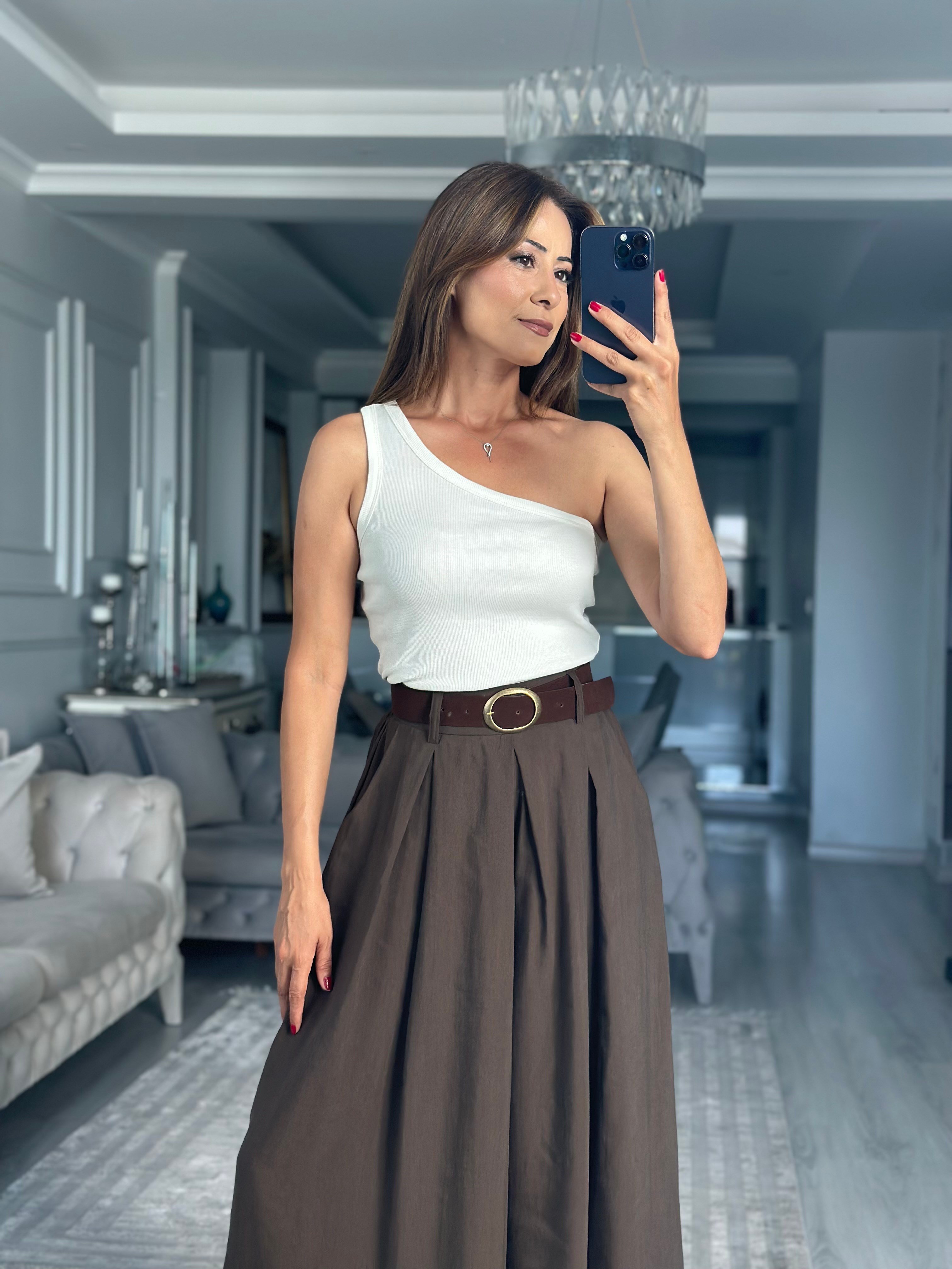 Beyaz Tek Omuz Fitilli Kaşkorse Kadın Body