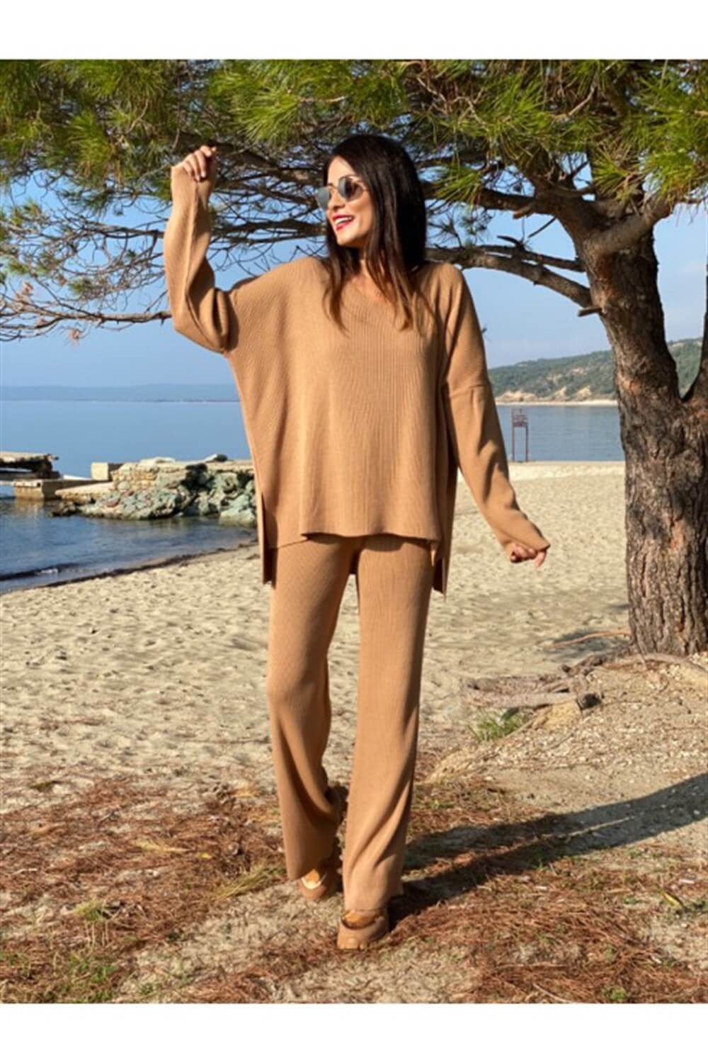 Camel V Yaka Triko Takım