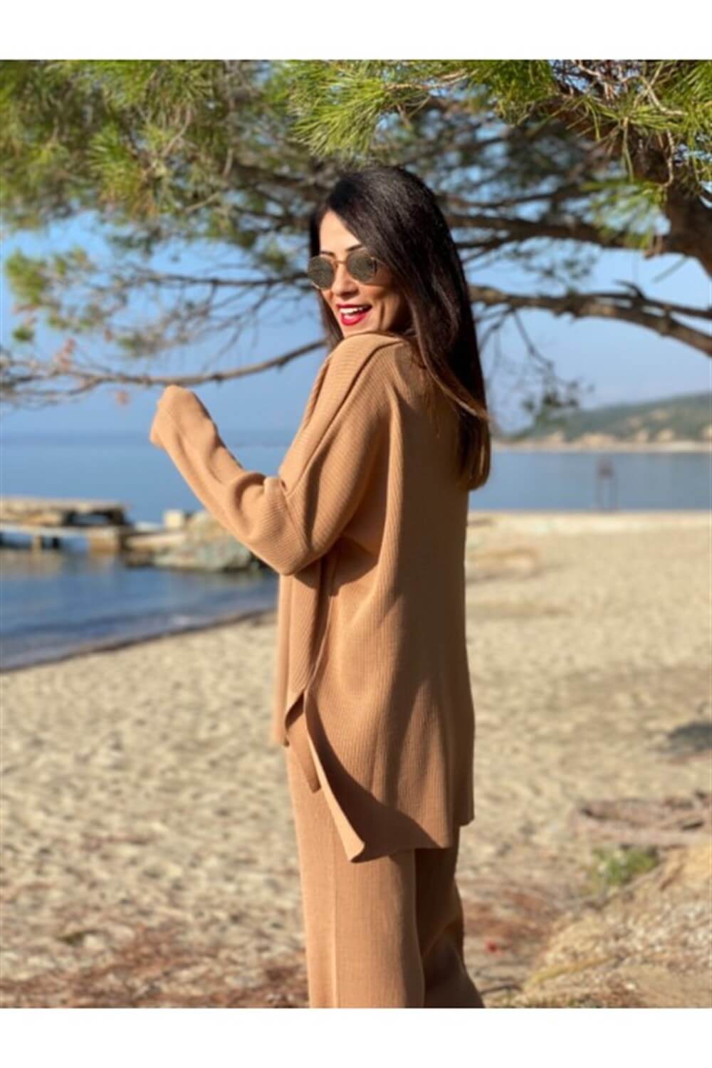 Camel V Yaka Triko Takım