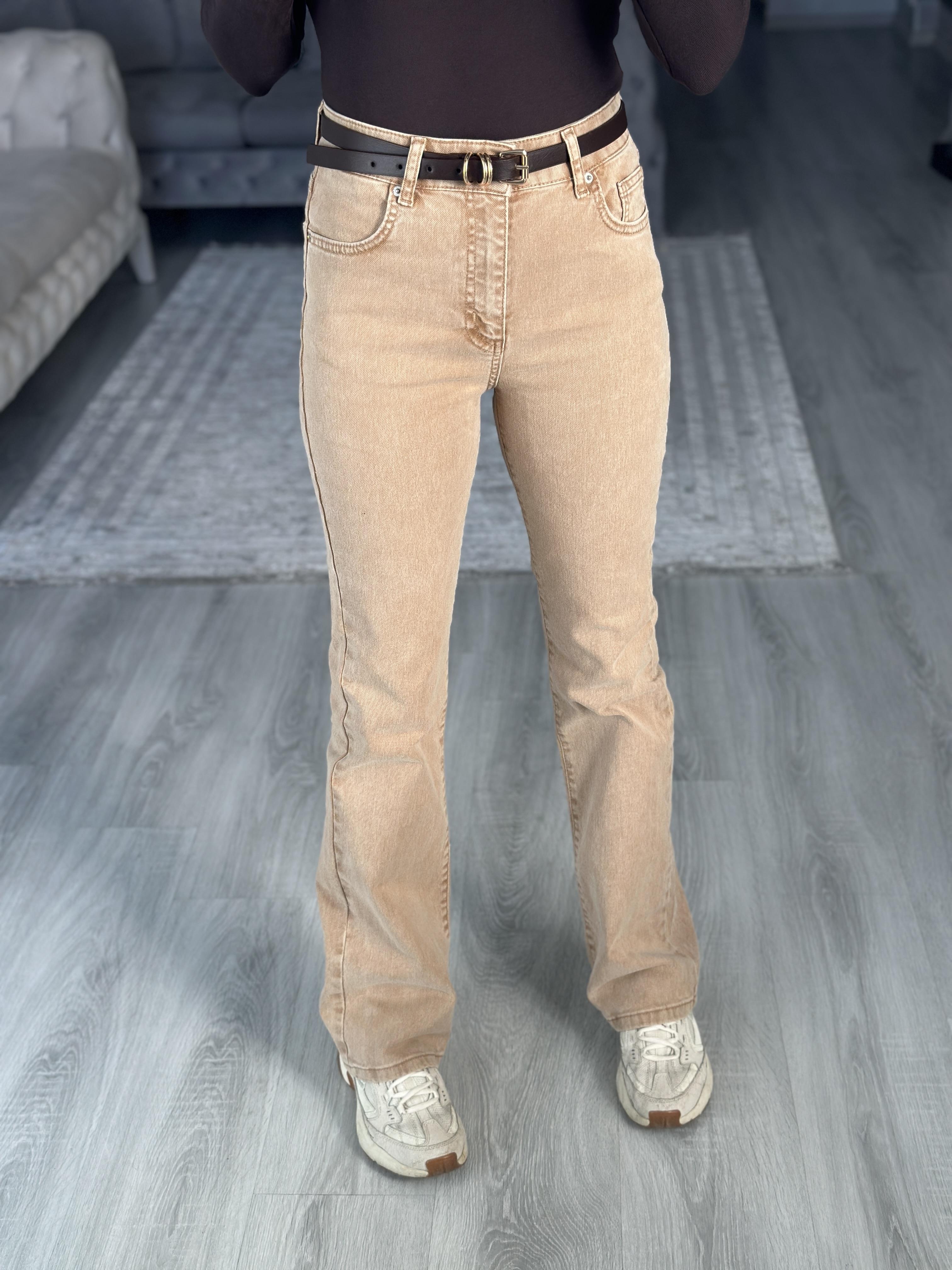 Hardal Comfort Bootcut Flare Kadın Jean Pantolon