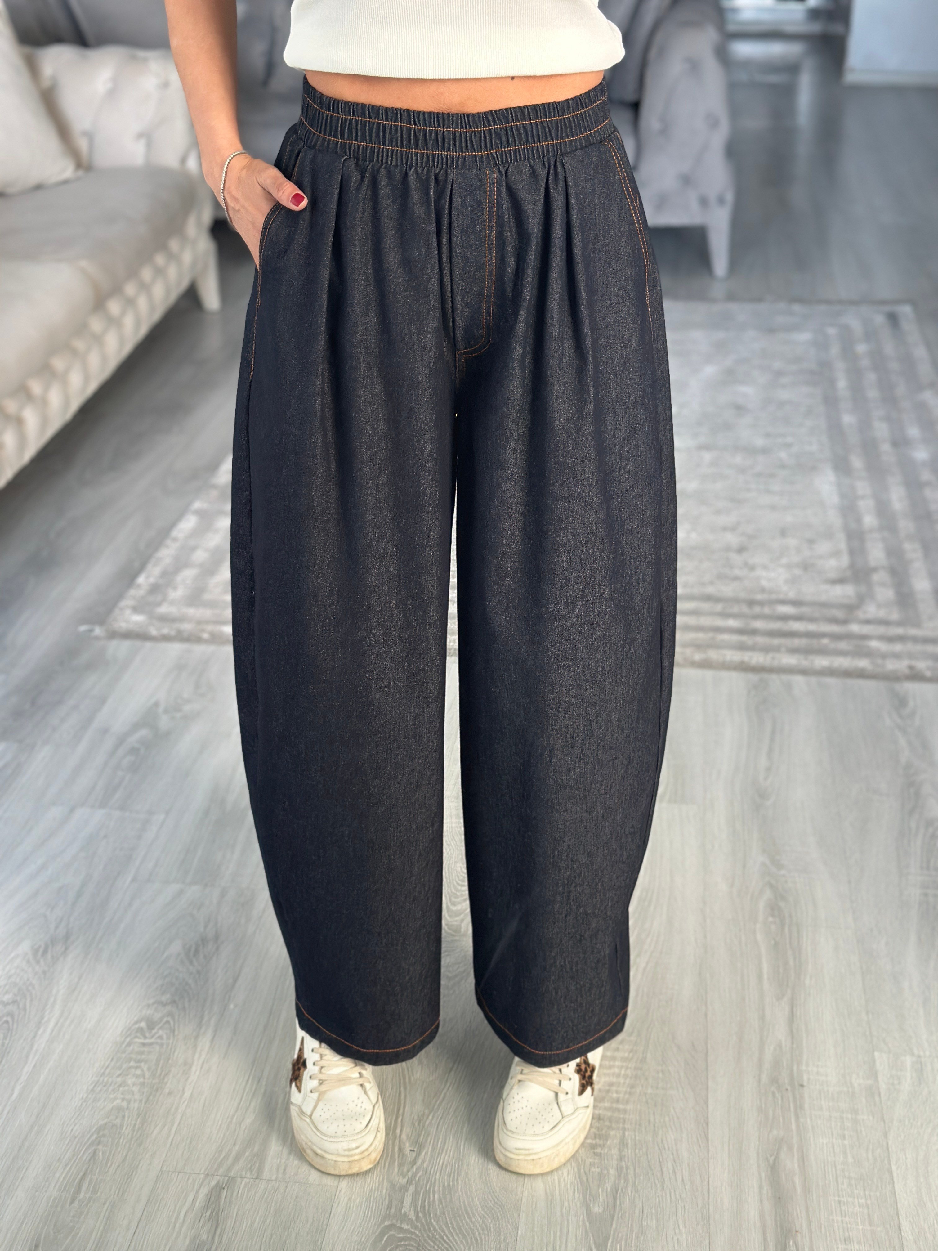 Lacivert Balon Jean Pantolon 