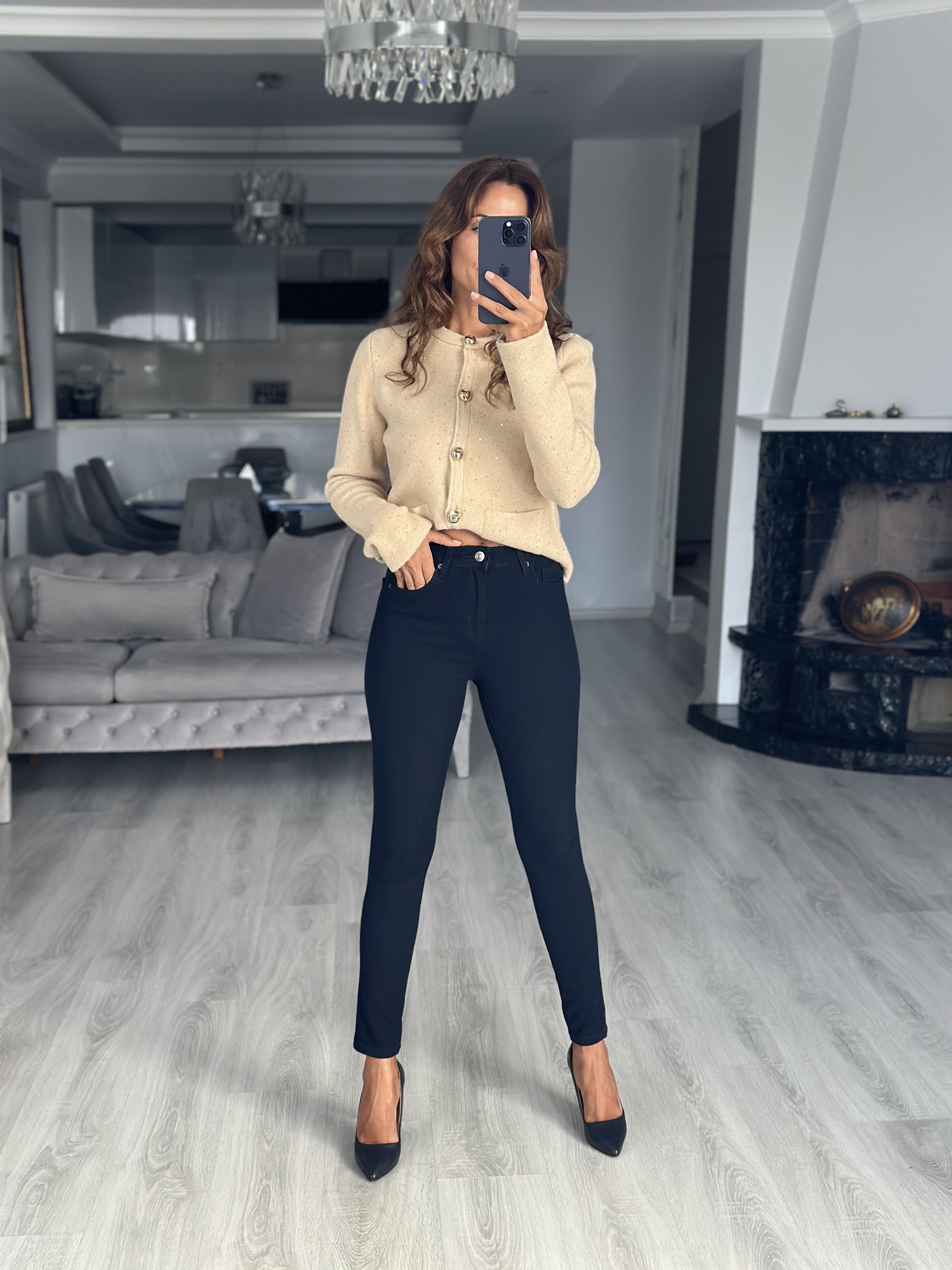 Lacivert Mira Skinny Likralı Kadın Jean Pantolon