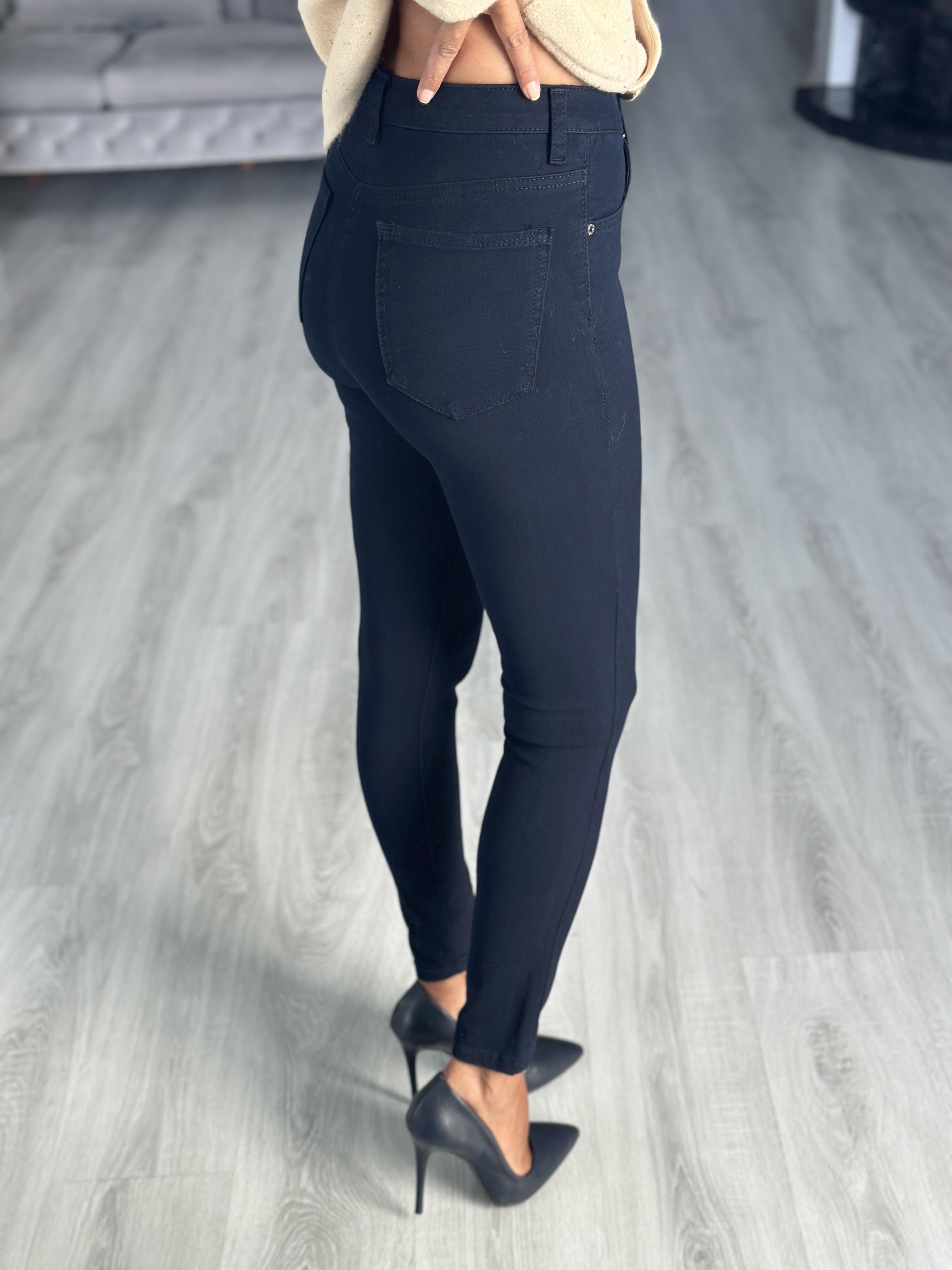 Lacivert Mira Skinny Likralı Kadın Jean Pantolon