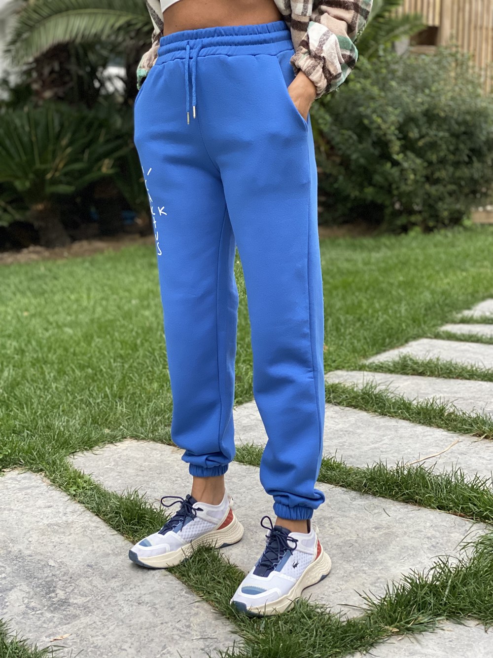 Mavi Cactus Yazı Baskılı Kadın Eşofman Altı 