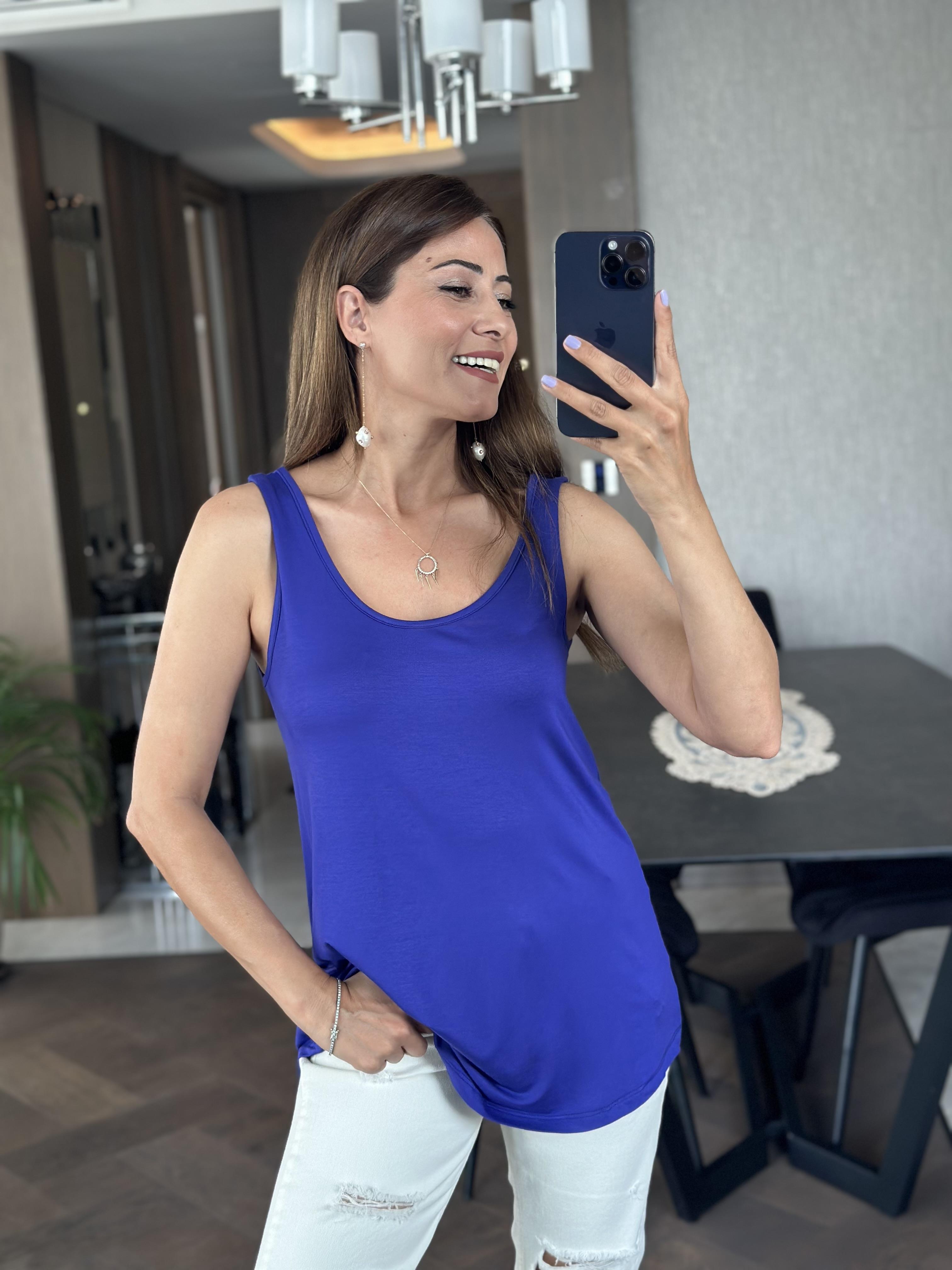 Mor Askılı Eteği Oval Oversize Kadın Bluz