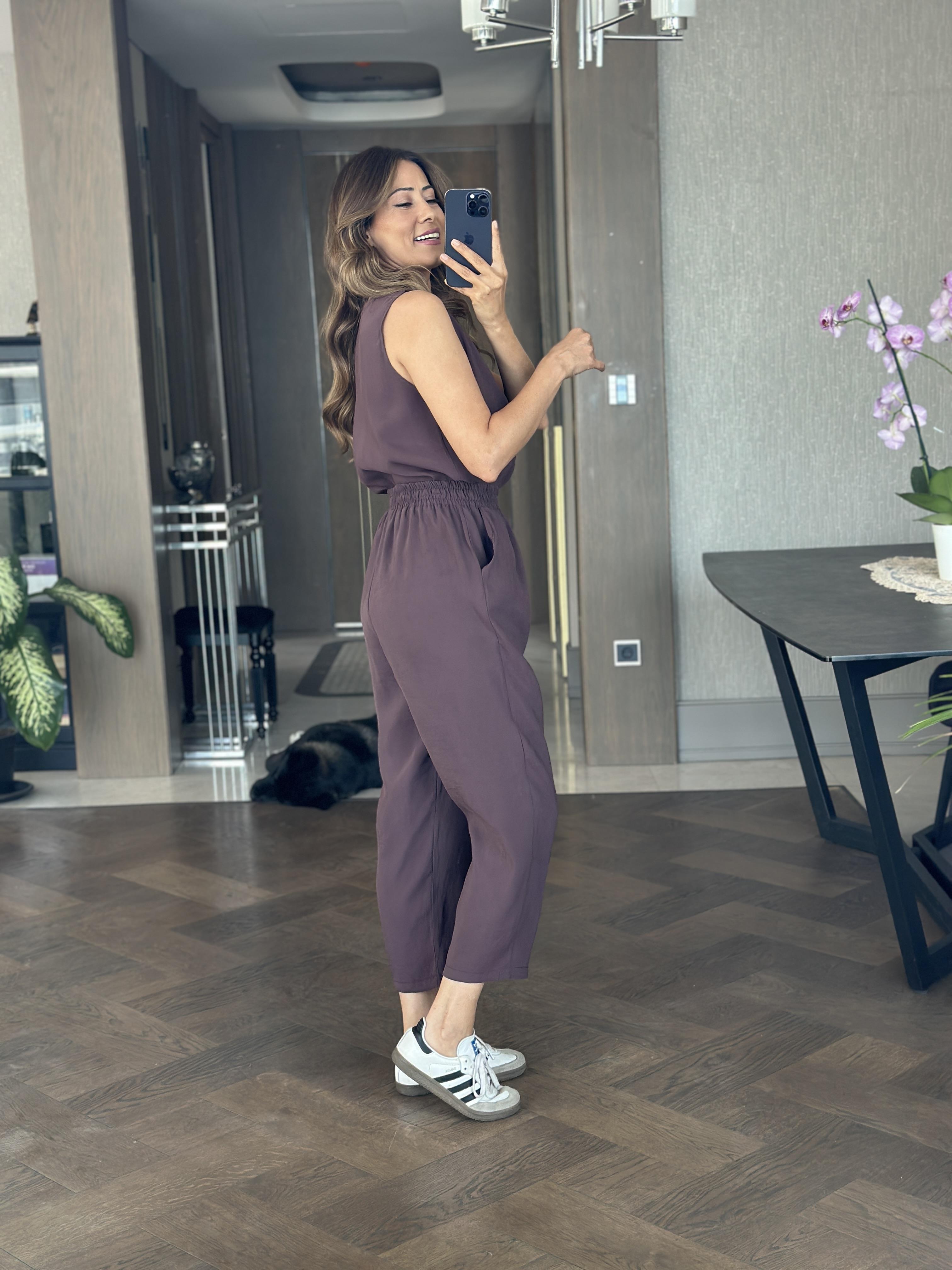 Mor Bisiklet Yaka Sıfır Kol Bluz Pantolon Tnsl Alt Üst Takım