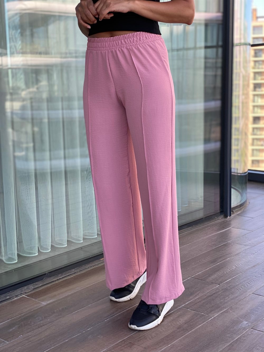 Pembe Önü Dikişli Aerobin Pantolon