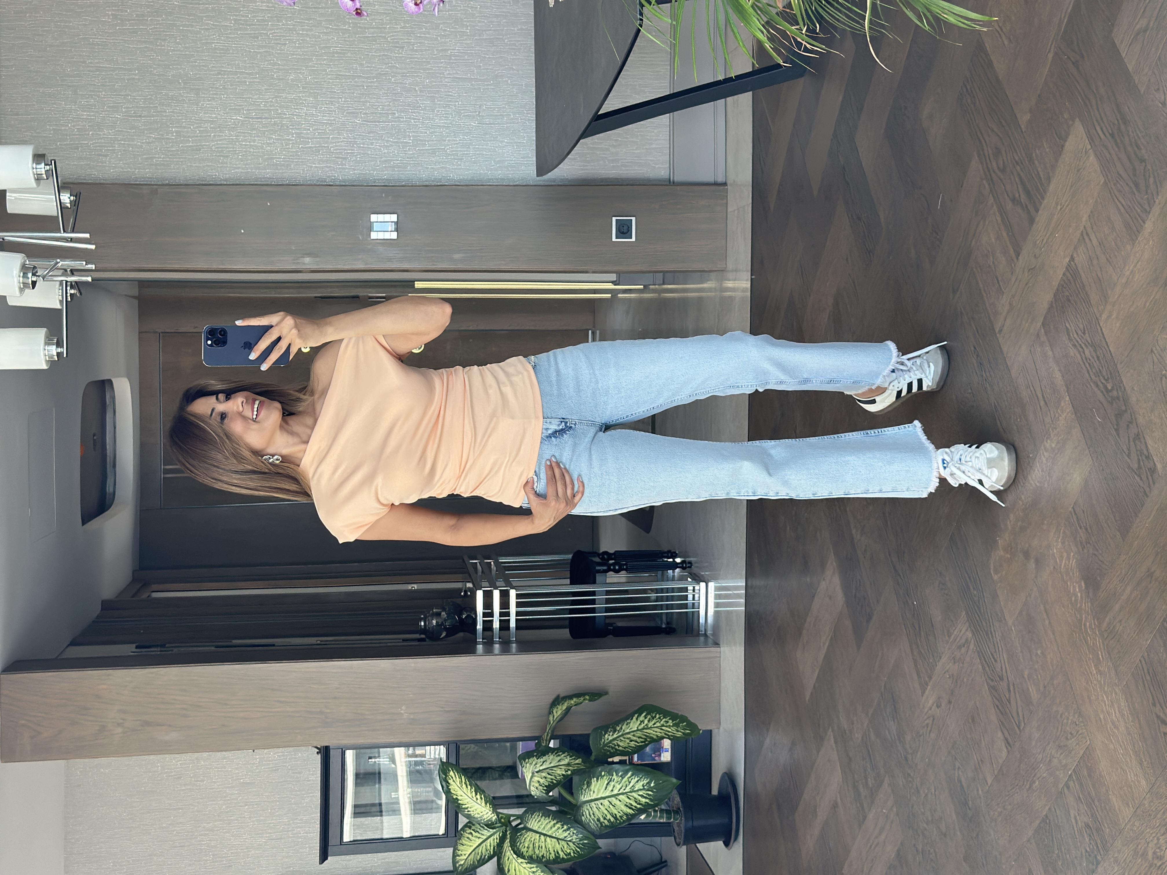 Şeftali Tek Omuz Asimetrik Yaka Sıfır Kol Kadın Body