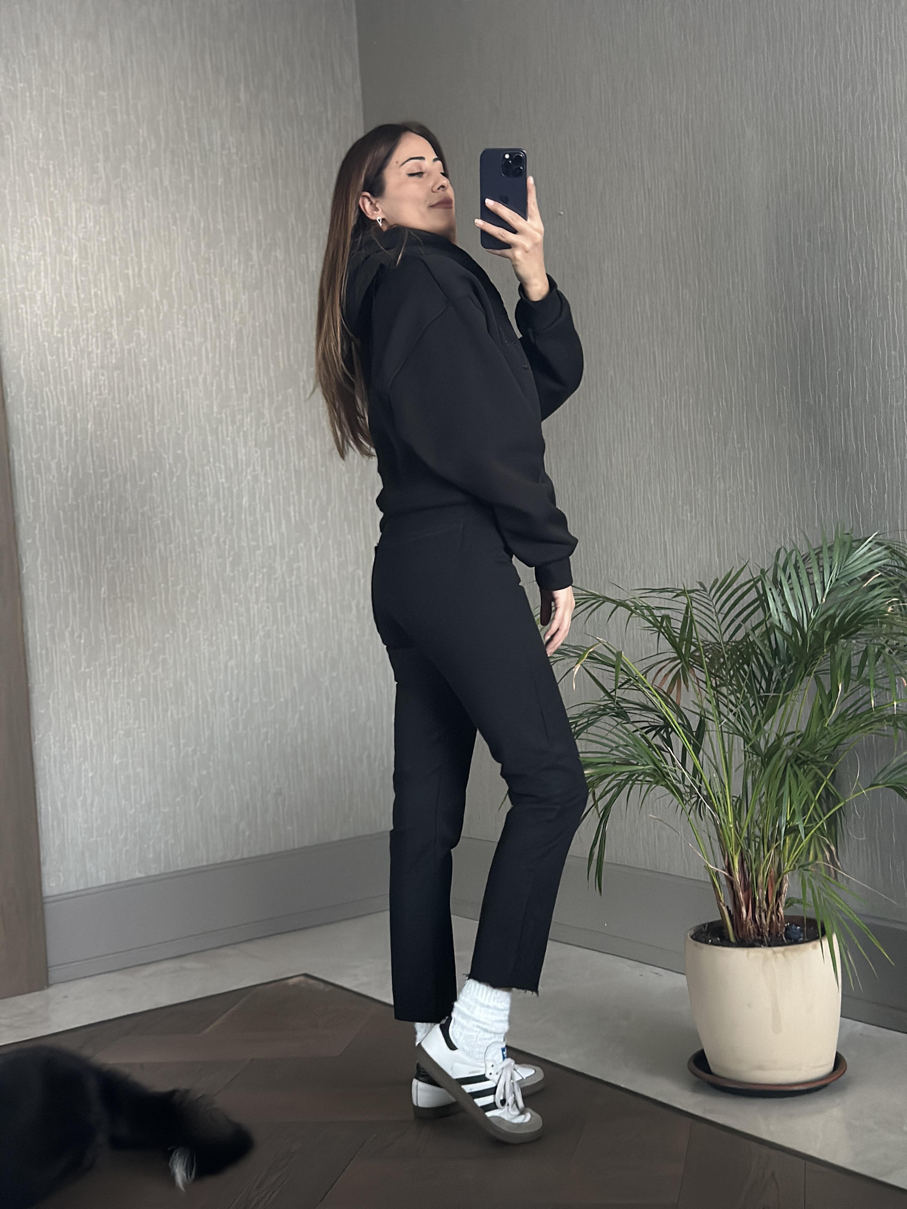 Siyah Ck Model Kapüşonlu Kadın Sweatshirt
