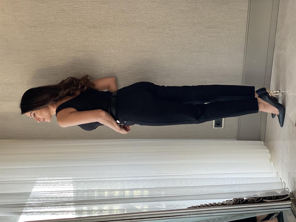 Siyah Karol Mom Fit Kadın Jean Pantolon