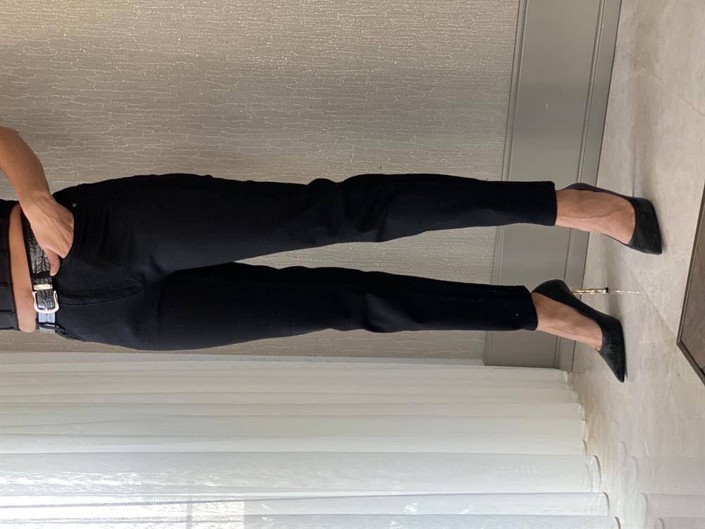 Siyah Karol Mom Fit Kadın Jean Pantolon