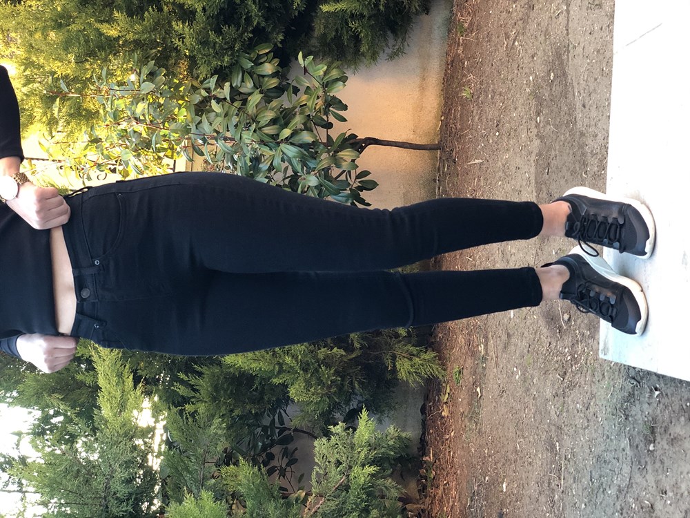 Siyah Örme Skinny Jean