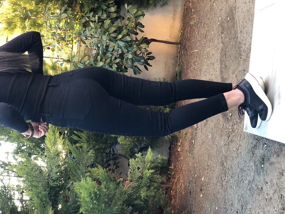 Siyah Örme Skinny Jean
