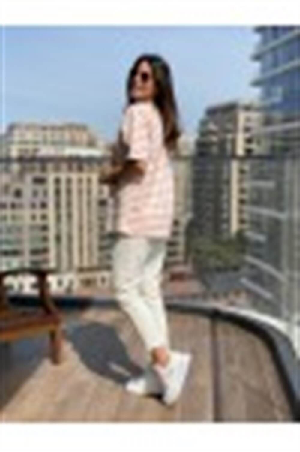 Turuncu Çizgili Pretty Ayıcık T-Shirt