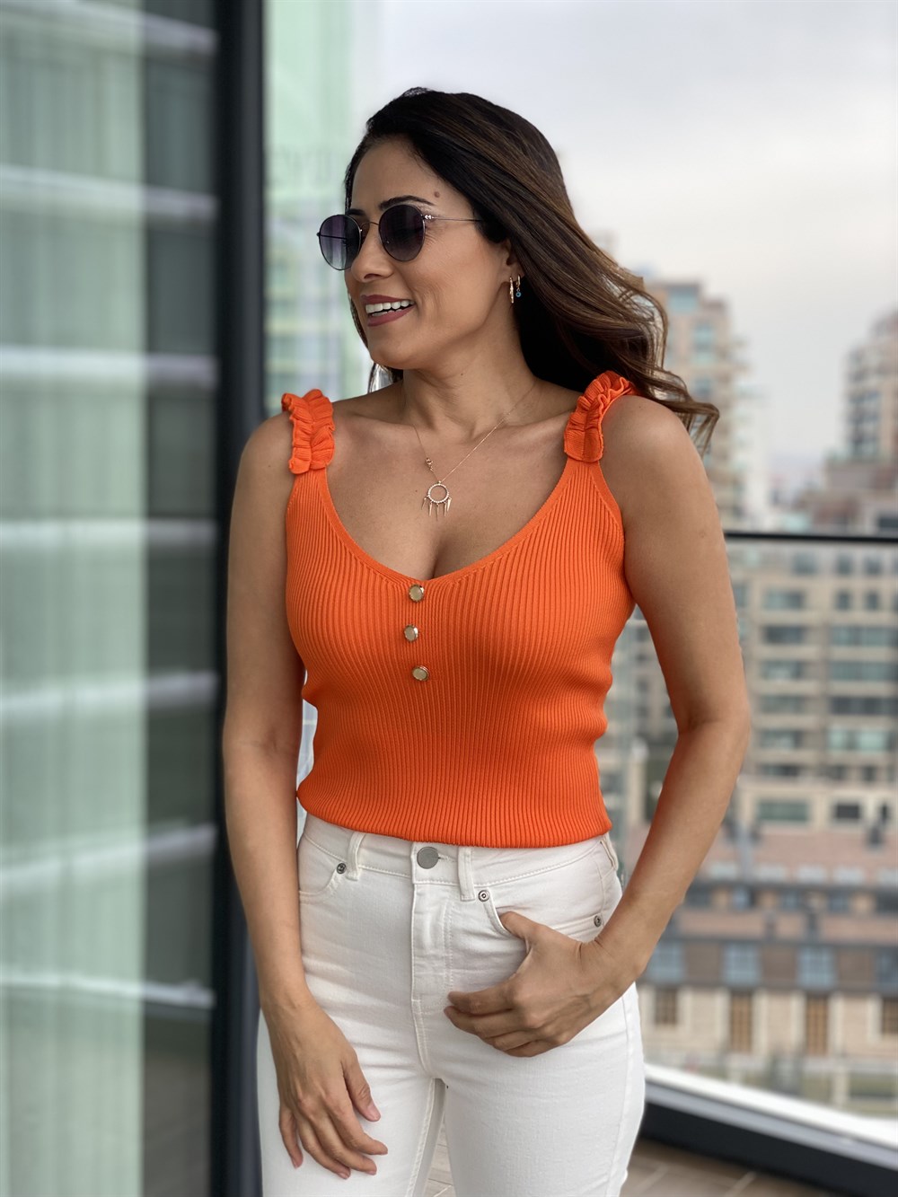 Turuncu İncili Triko Atlet