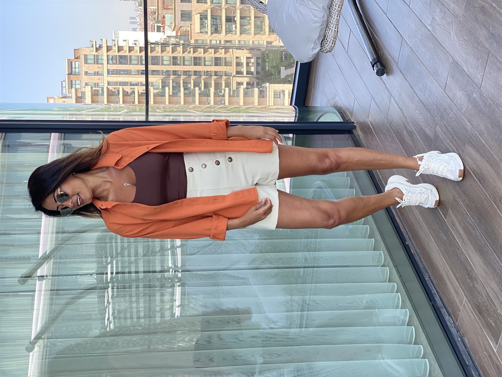 Turuncu Pamuk Kadın Gömlek