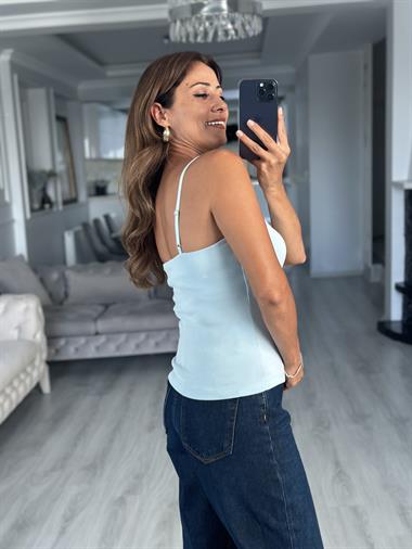  Bebe Mavi Ayarlanabilir Askılı Kadın Atlet Body