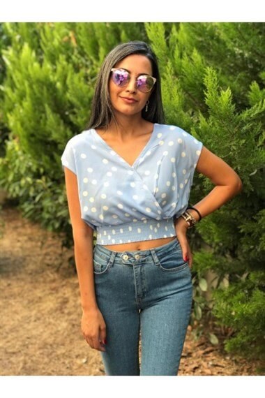 Bebe Mavi Kruvaze Bluz