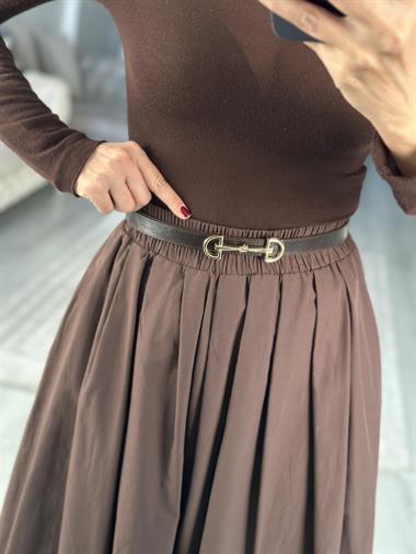 Acı Kahve Gold MD Tokalı Kadın Kemer