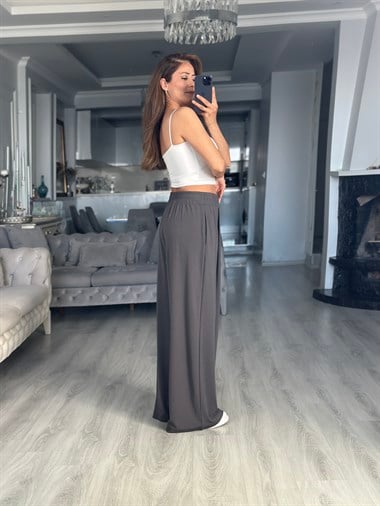 Antrasit Konforlu Modal Cepli Kadın Pantolon
