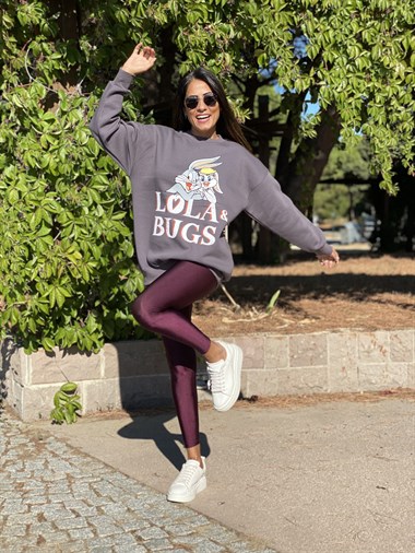 Antrasit Lola Bisiklet Yaka Kadın Sweashirt