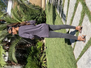 Antrasit Simli V Yaka Merserize Kadın Bluz