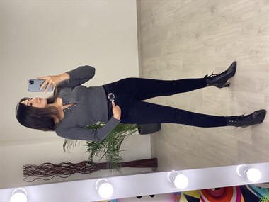 Antrasit Uzun Kol Patlı Kadın Bluz