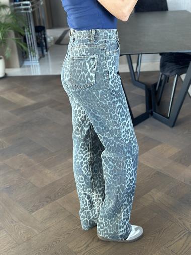 Bebe Mavi Yamalı Leopar Desen Orjinal Marka Straight Kadın Jean Pantolon