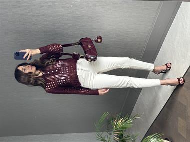 Bej Karol Naturel İki Düğmeli Mom Fit Kadın Jean Pantolon