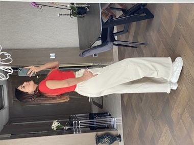 Bej Paçası Püsküllü Gabardin Palazzo Pantolon