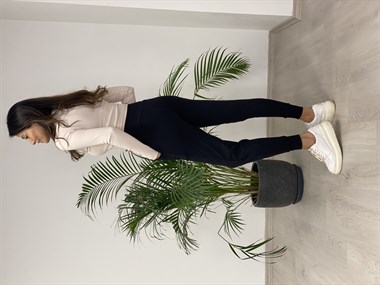 Bej Polo Yaka Üç Düğmeli Kaşkorse Kadın Bluz