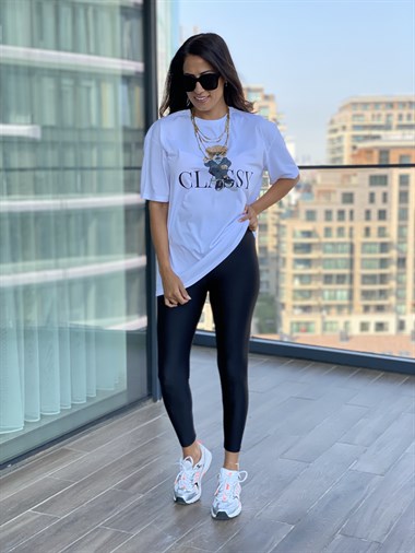 Beyaz Classy Ayıcık T-Shirt 