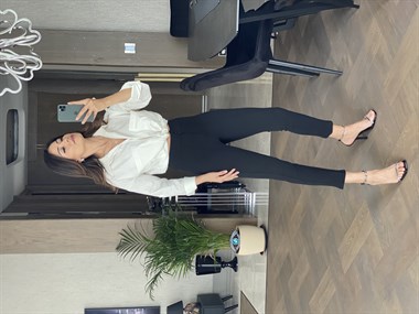 Beyaz İki Cepli Oversize Keten Gömlek