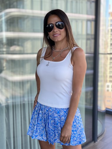 Beyaz Kare Yaka Kaşkorse Atlet