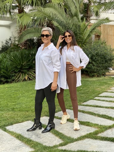 Beyaz Poplin Tek Cepli Tunik Kadın Gömlek