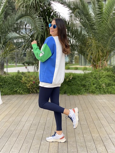 Beyaz Renkli 98 Baskılı Kadın Sweatshirt